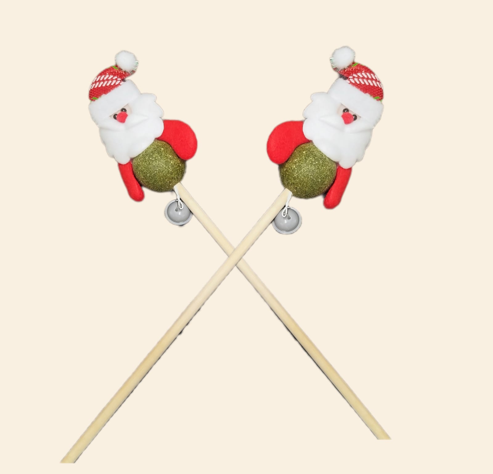 Santa Claus Face Teaser Toy With Catnip