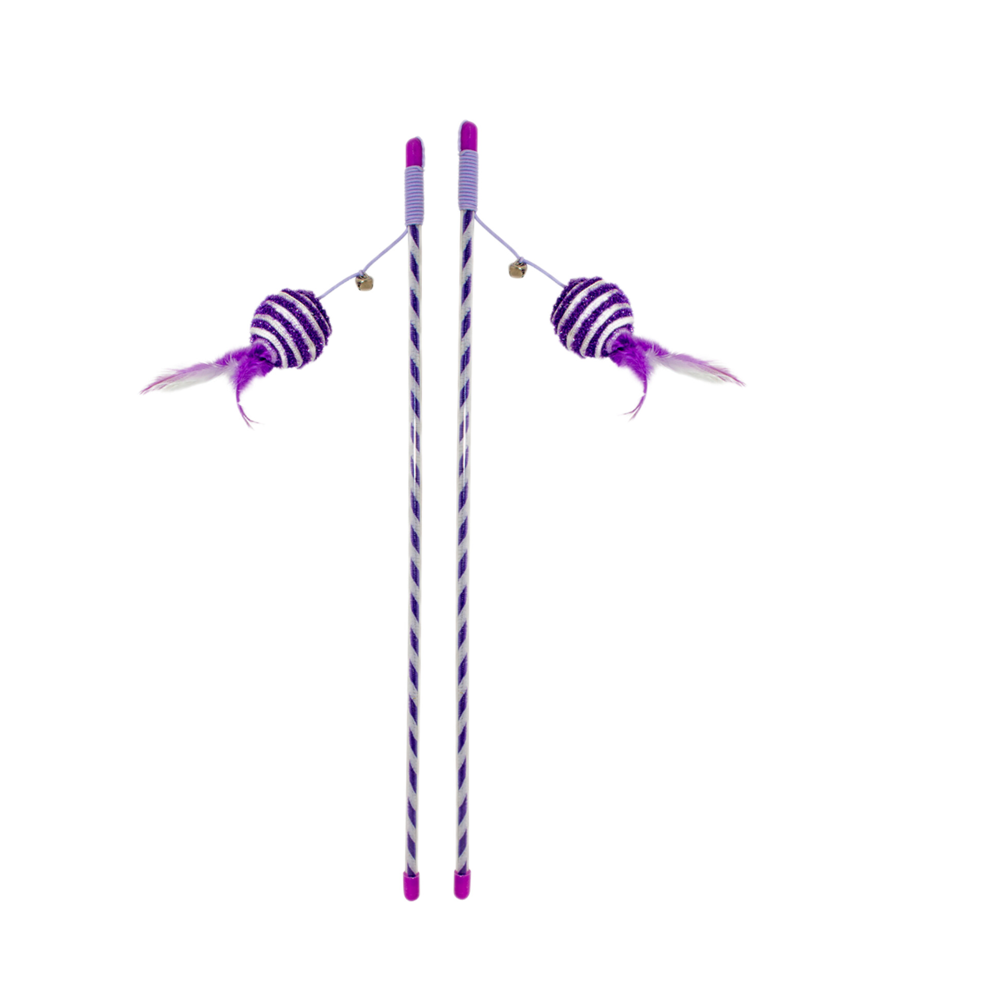 Plastic Stick Feather Ball Toy
