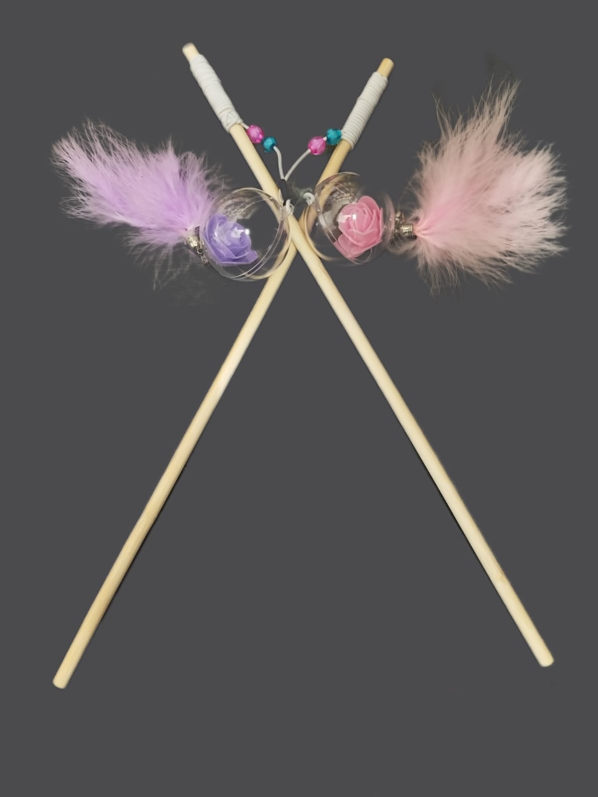 Flower With Feather Teaser Toy