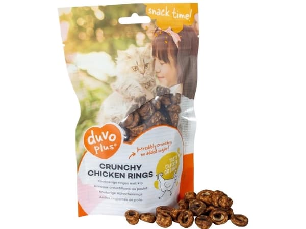 Duvo Plus Crunchy Chicken Rings Cat Snack 50g