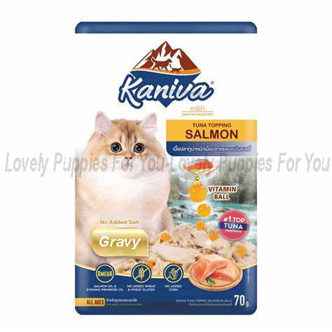 Kaniva Pouch Tuna Topping Salmon 70G Gravy
