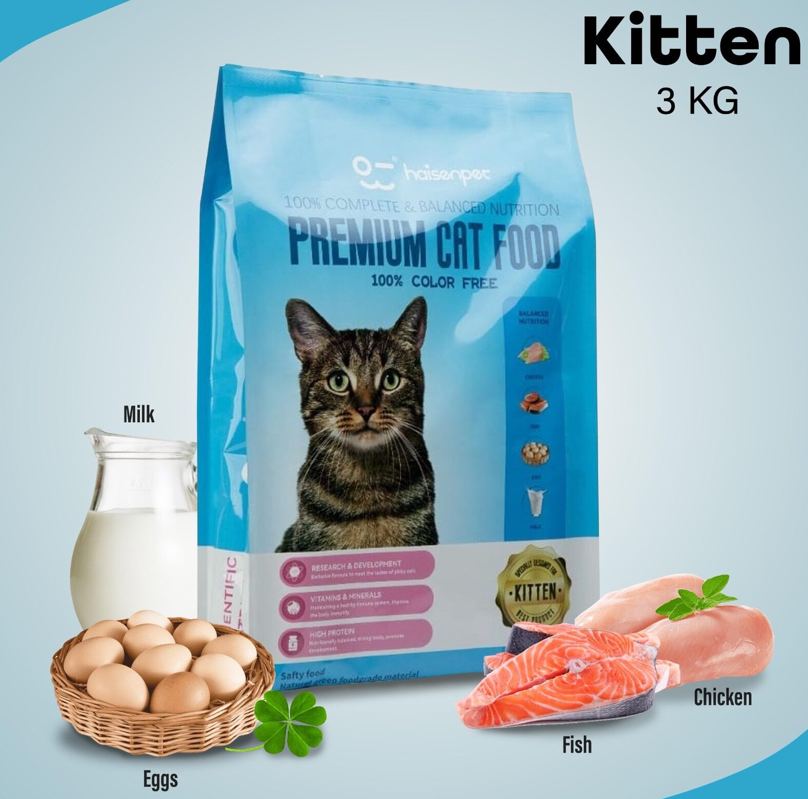 Haisenpet Premium Kitten Chicken, Fish, Egg & Milk 7 Kg