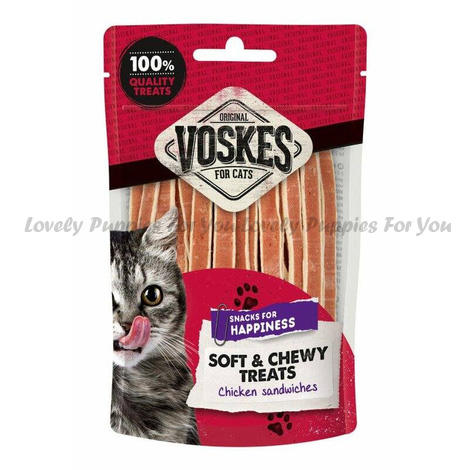 Voskes Cat Chicken Sandwiches 60Gm Soft & Chewy Treats