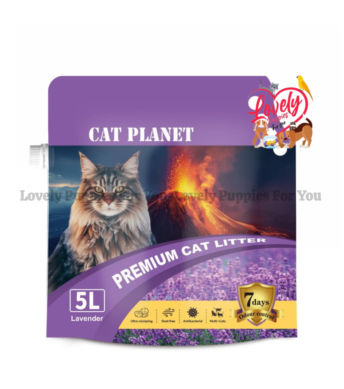 Cat Planet Premium Cat Litter Lavender 5 Ltr